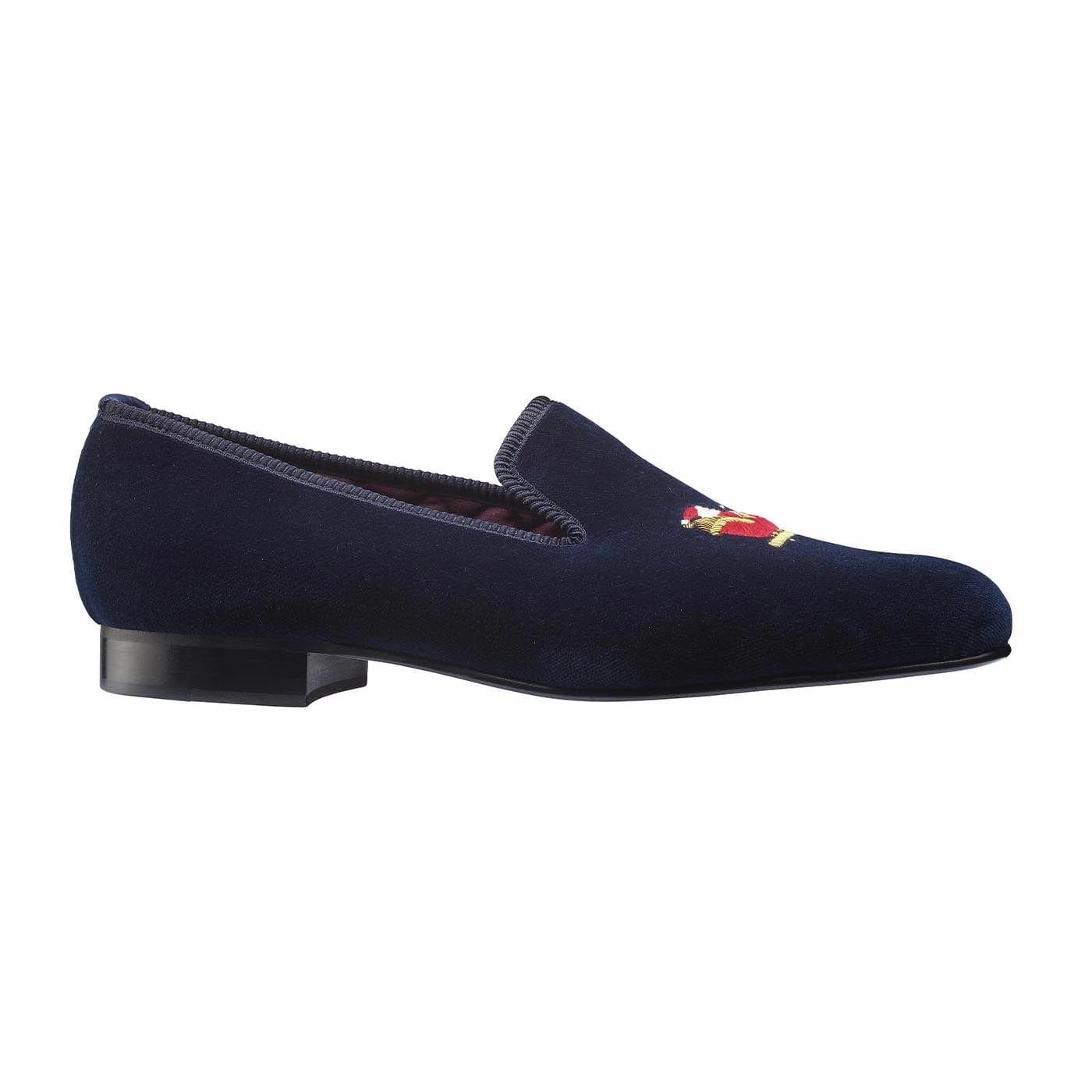 Instant Fit Shoes Cozy Foot Step Santa Navy Velvet