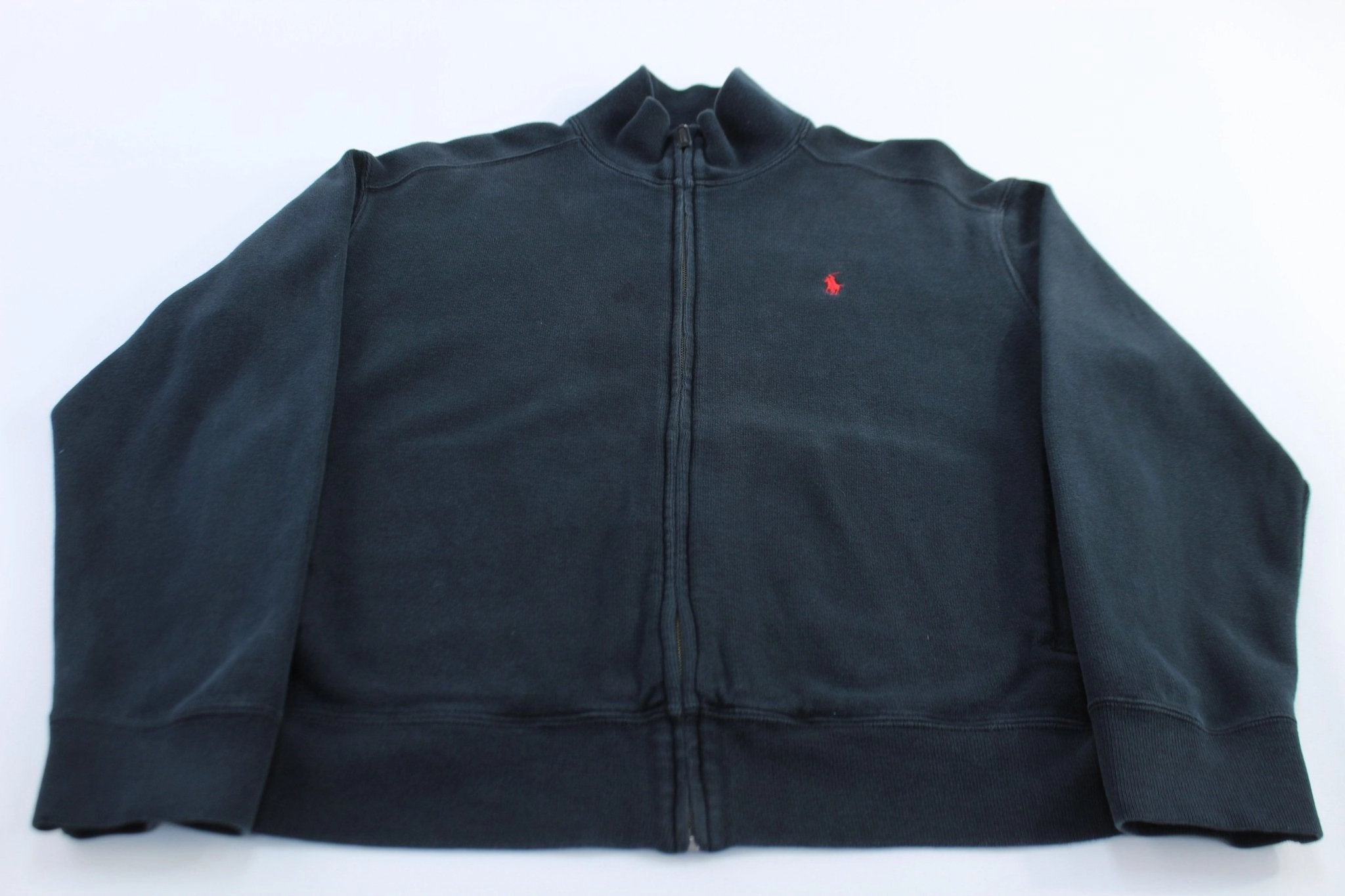 Polo Ralph Lauren Embroidered Logo Black Full Zip Sweater Easy to store skiing suitable