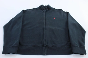 Polo Ralph Lauren Embroidered Logo Black Full Zip Sweater Easy to store skiing suitable
