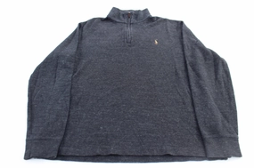 Polo Ralph Lauren Embroidered Logo Grey Quarter Zip Sweater color fast product comparison
