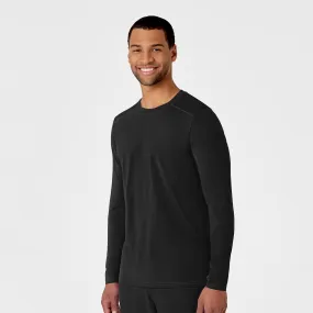 WrinkleFree Structure Quick Release Buttons Men's Performance Long Sleeve Tee - Black