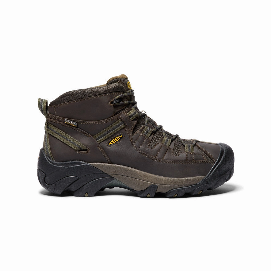 Men's Targhee II Waterproof Mid Wide  |  Canteen/Dark Olive Seamless Comfort Trail Exploration Casual Elegance