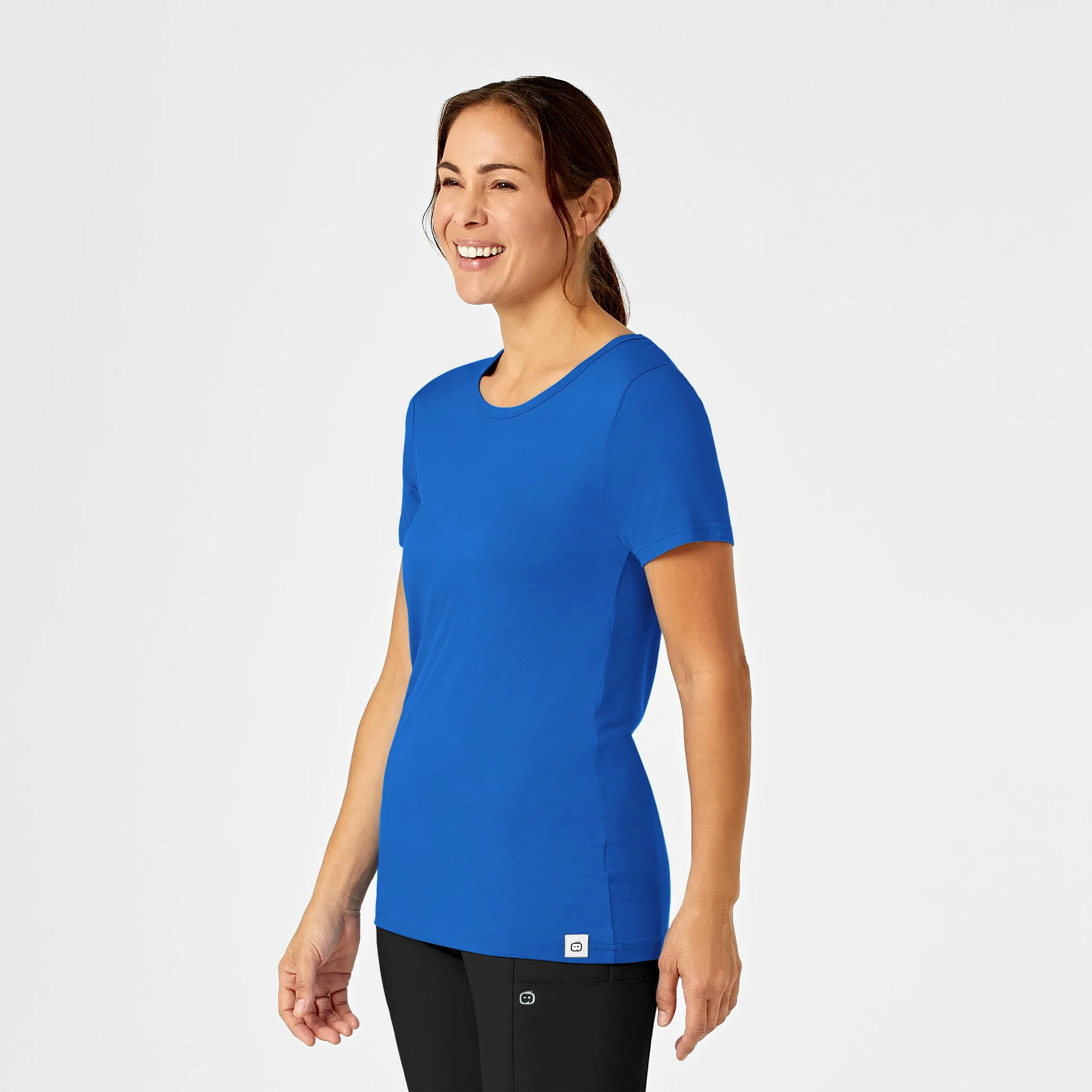 Silky Knit Short Sleeve Tee - Royal Brushed Microfiber Surface