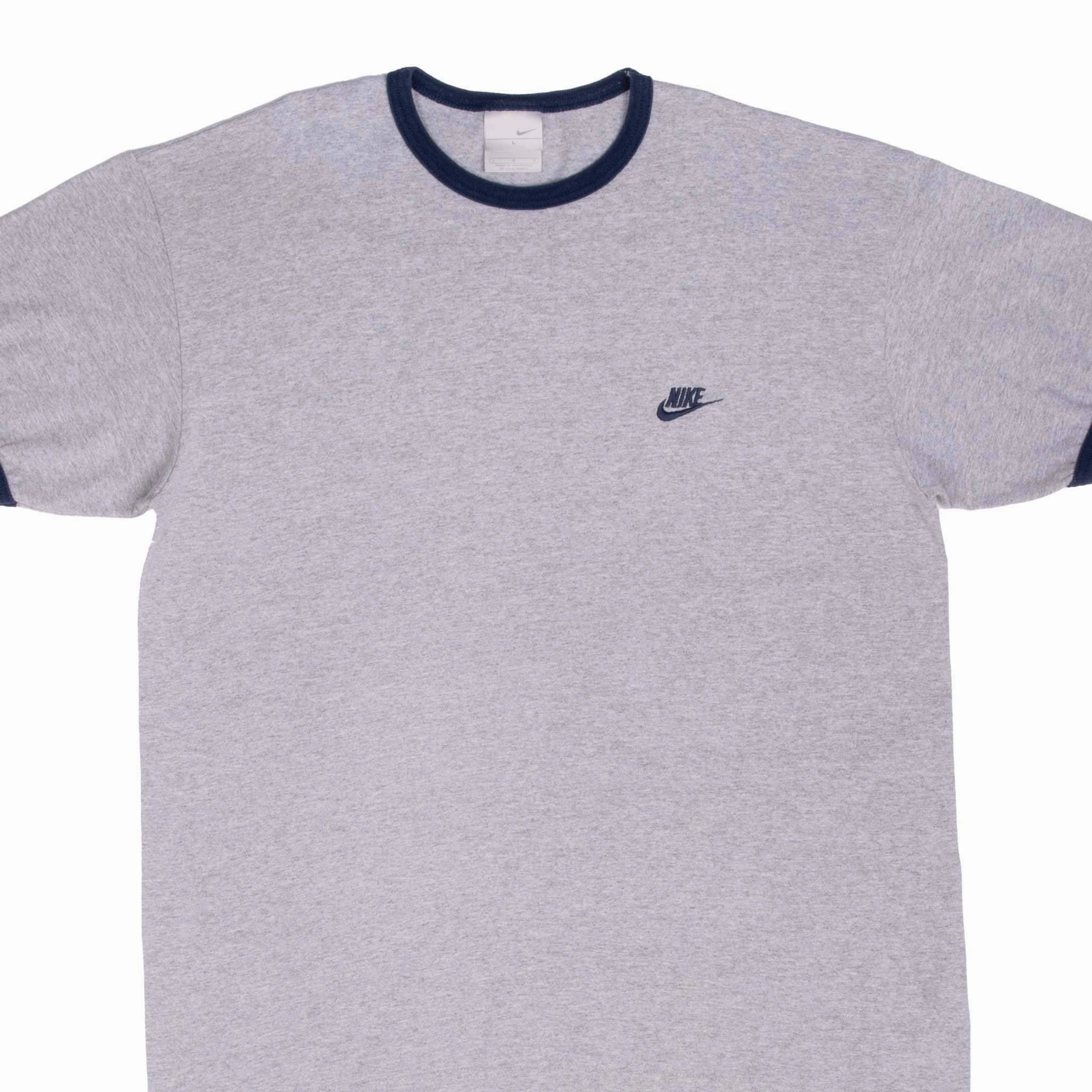 VINTAGE NIKE CLASSIC SWOOSH GREY TEE SHIRT 2000S LARGE Active Comfort Style Fashion-Forward Look