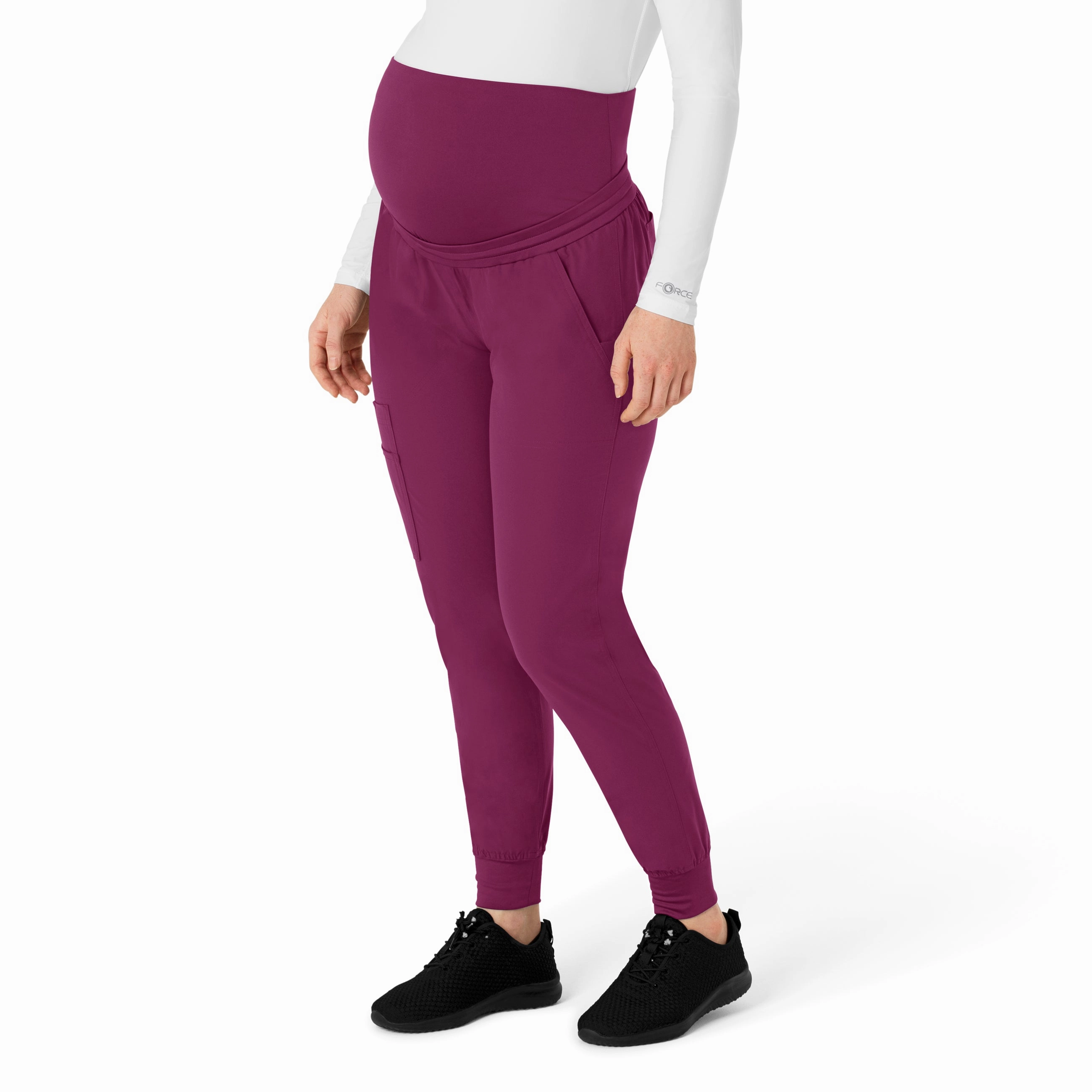All-day Comfort Everyday Comfort Wear Carhartt Force Essentials Women's Maternity Jogger Scrub Pant - Wine