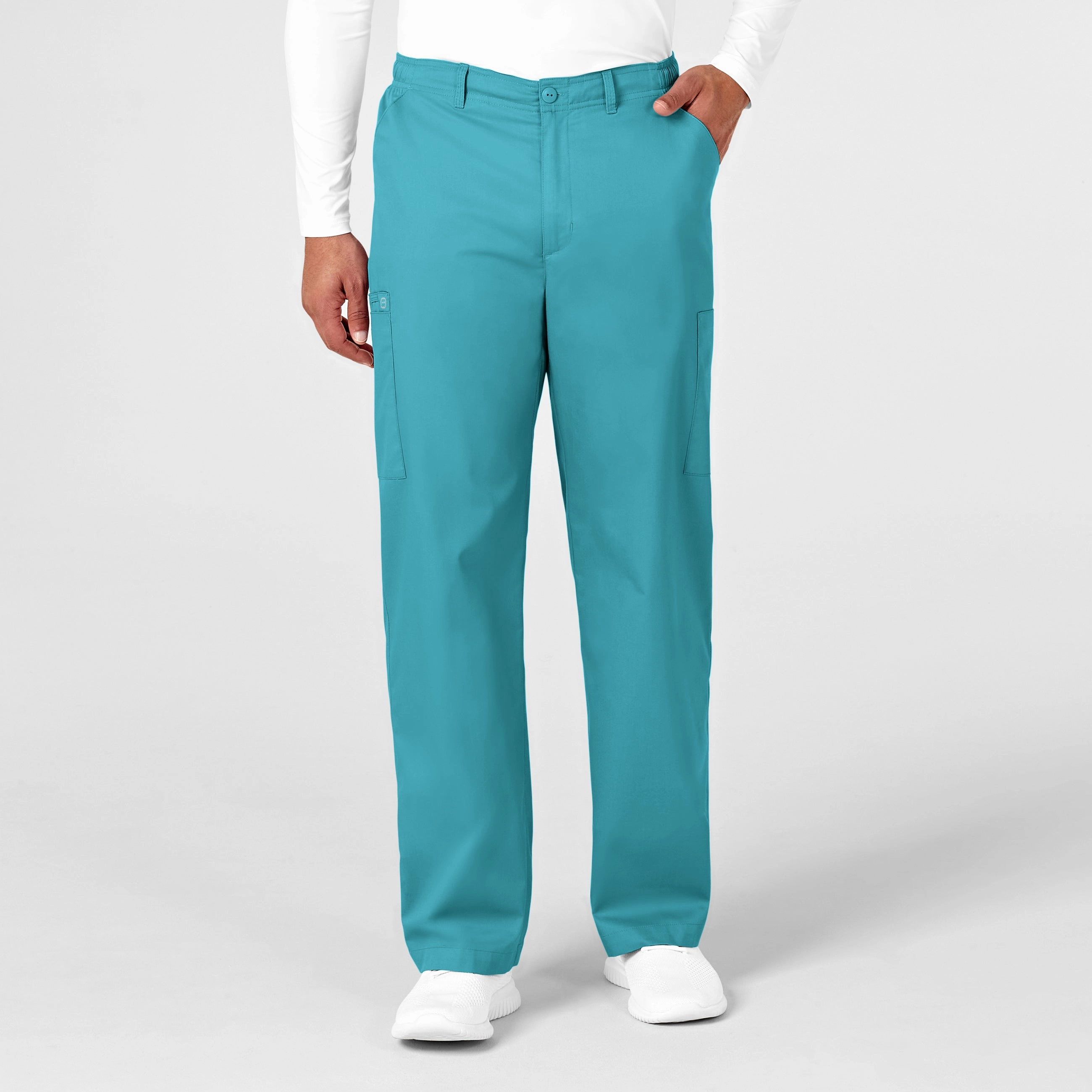 WonderWORK Men's Cargo Scrub Pant - Teal Blue Fashion Staple