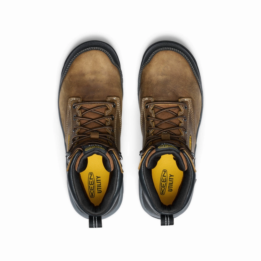 Composite Toe Guard Padded Interior Cold Climate Men's Evanston 6" Waterproof Boot INT MET (Carbon Toe)  |  Bison/Black