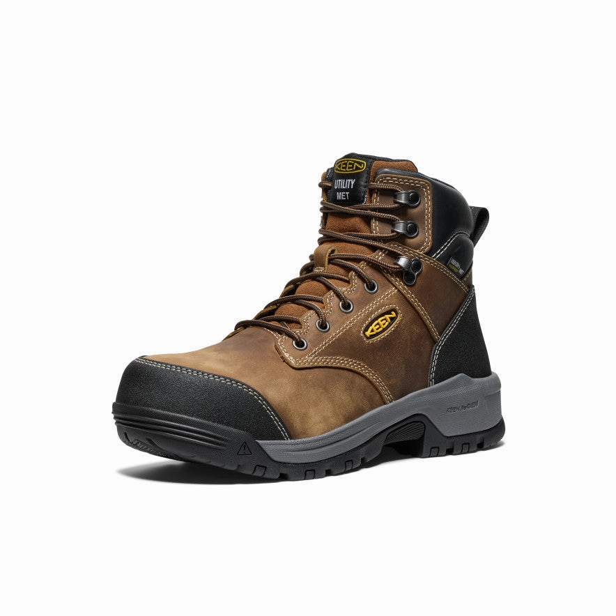 Men's Evanston 6" Waterproof Boot INT MET (Carbon Toe)  |  Bison/Black Seamless Comfort Urban Commute