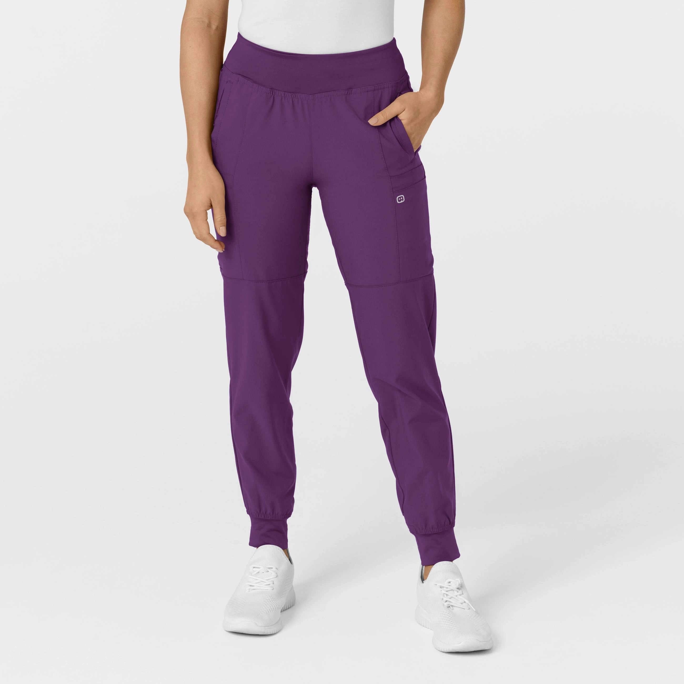 ThermalRegulatingLining W123 Women's Comfort Waist Cargo Jogger Scrub Pant - Eggplant