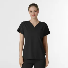 AntiSnag Fabric HighNeckline RENEW Women's Dolman Scrub Top - Black