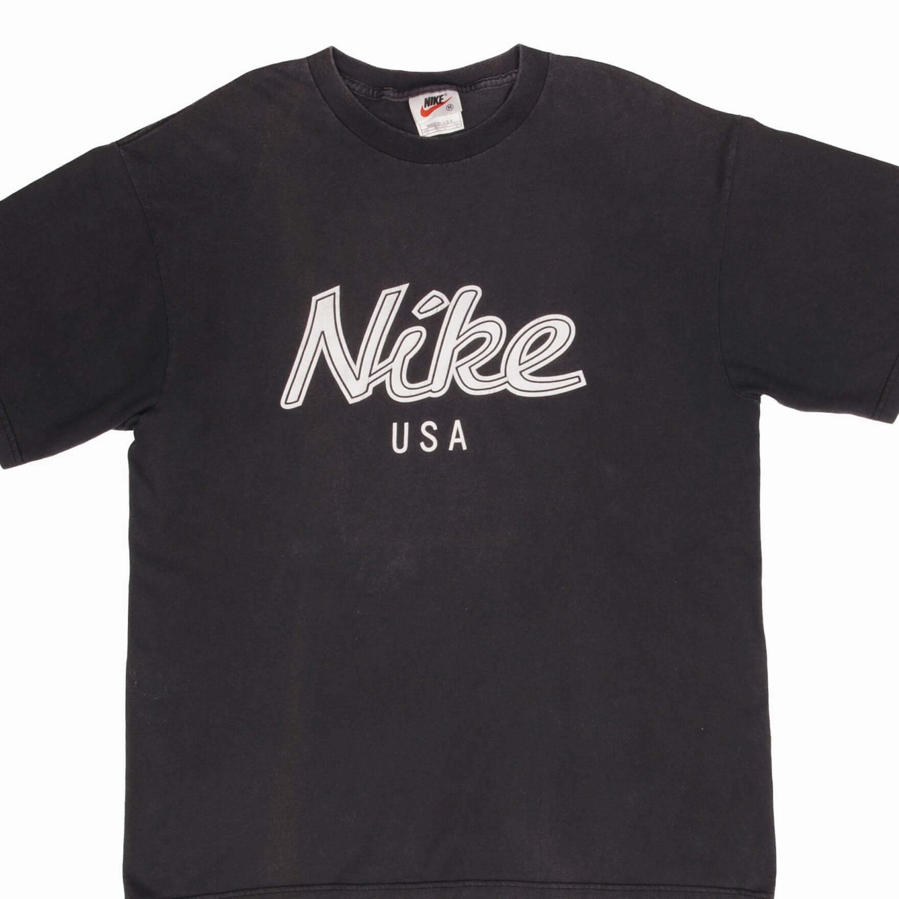 Quick Dry Technology Comfortable and stylish VINTAGE NIKE SPELLOUT BLACK TEE SHIRT 1990S SIZE MEDIUM MADE IN USA
