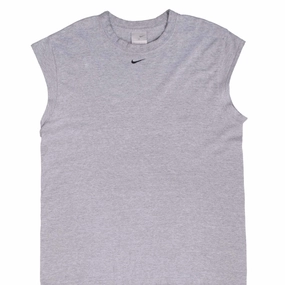 VINTAGE NIKE CENTER SWOOSH GREY TANK TOP TEE SHIRT 2000S MEDIUM Practical Design Roomy Fit
