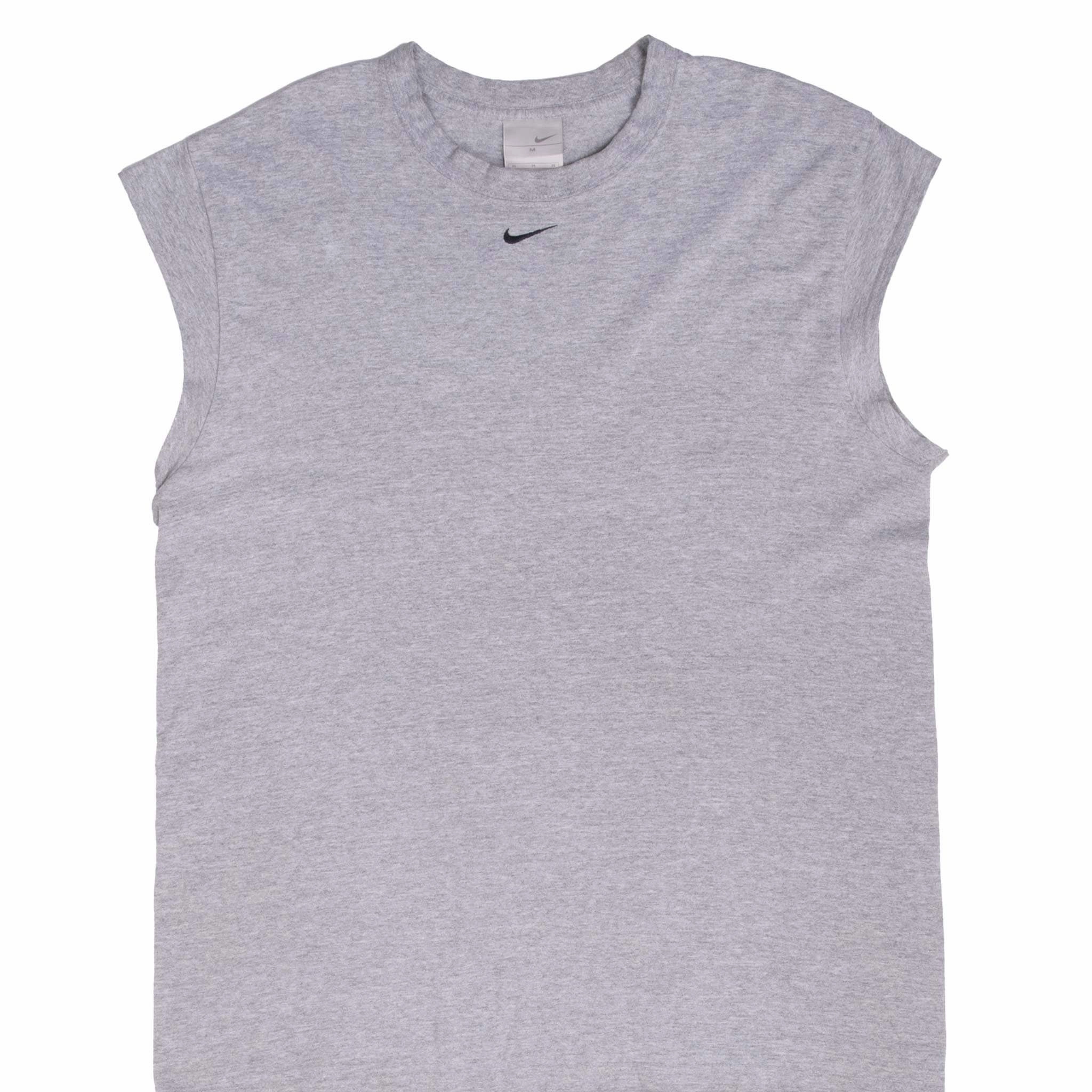 VINTAGE NIKE CENTER SWOOSH GREY TANK TOP TEE SHIRT 2000S MEDIUM Practical Design Roomy Fit