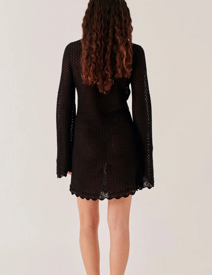 Eco Friendly Dye Durable Weave Tanzania Short Dress in Black