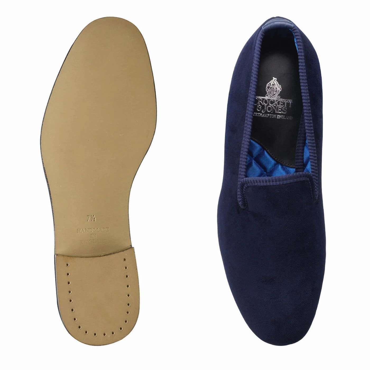 Sandal Style High   Quality Plain Albert Navy Velvet (Mens)