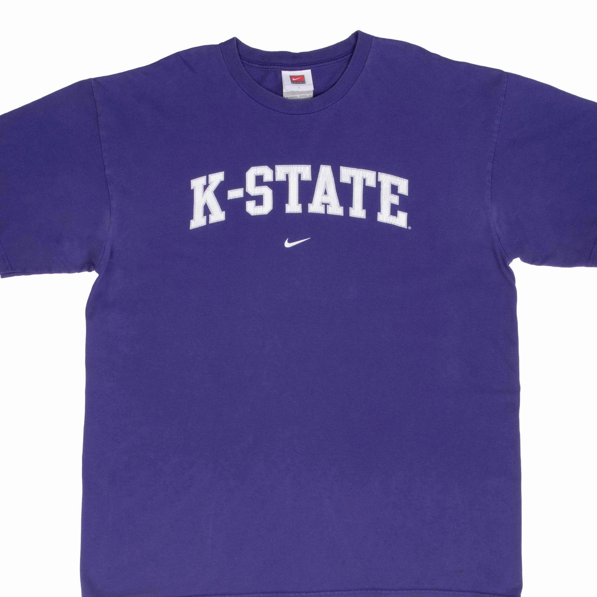 Embroidered UltraLightweight VINTAGE NIKE NCAA KANSAS STATE PURPLE TEE SHIRT 2000S LARGE
