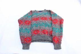 appropriate for autumn 80's Kenneth Stevens Acrylic Patterned Sweater