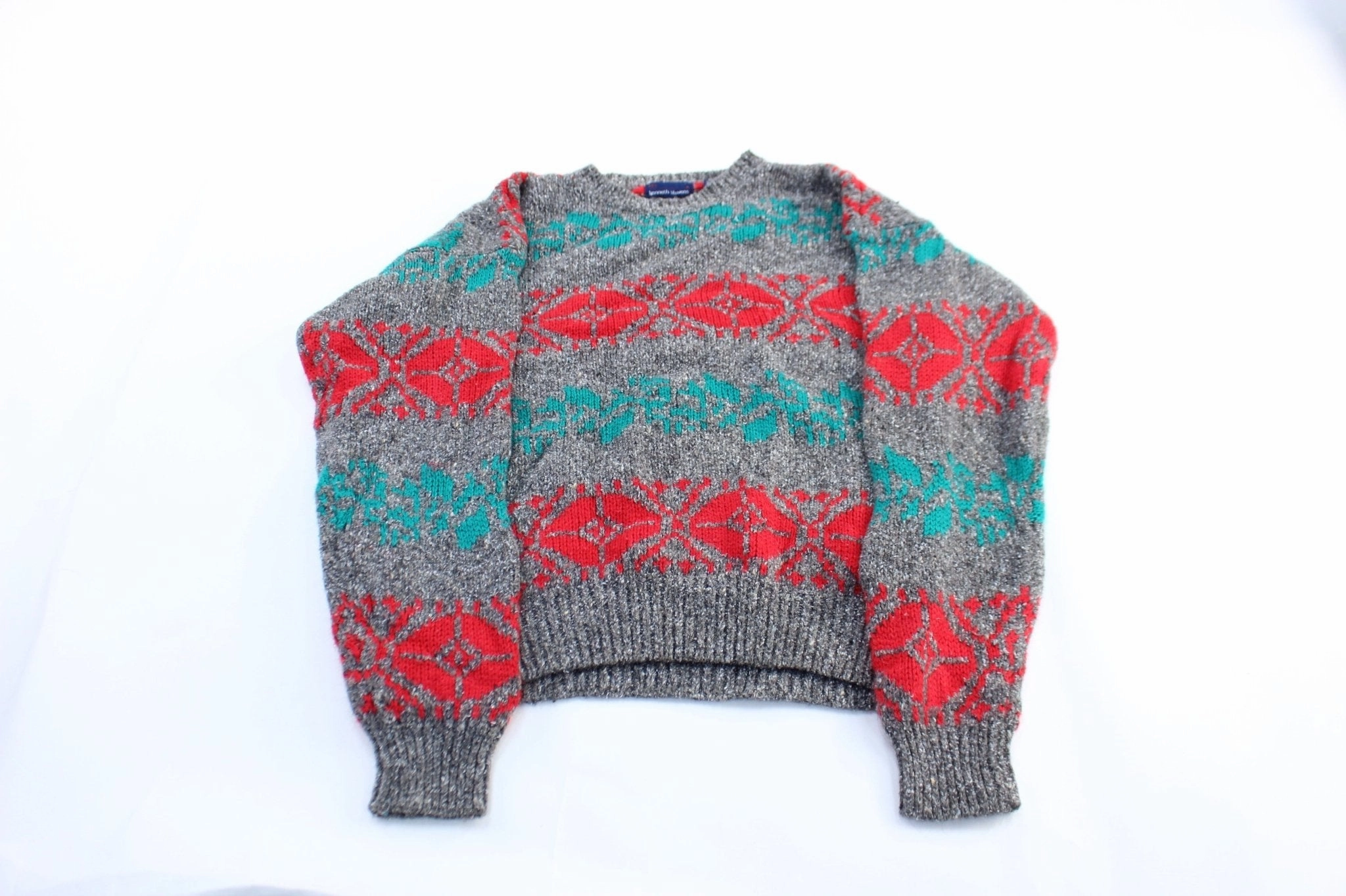 appropriate for autumn 80's Kenneth Stevens Acrylic Patterned Sweater