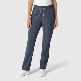 RENEW Women's High Waist Slim Leg Scrub Pant - Navy Heather UVProtection Lined interior