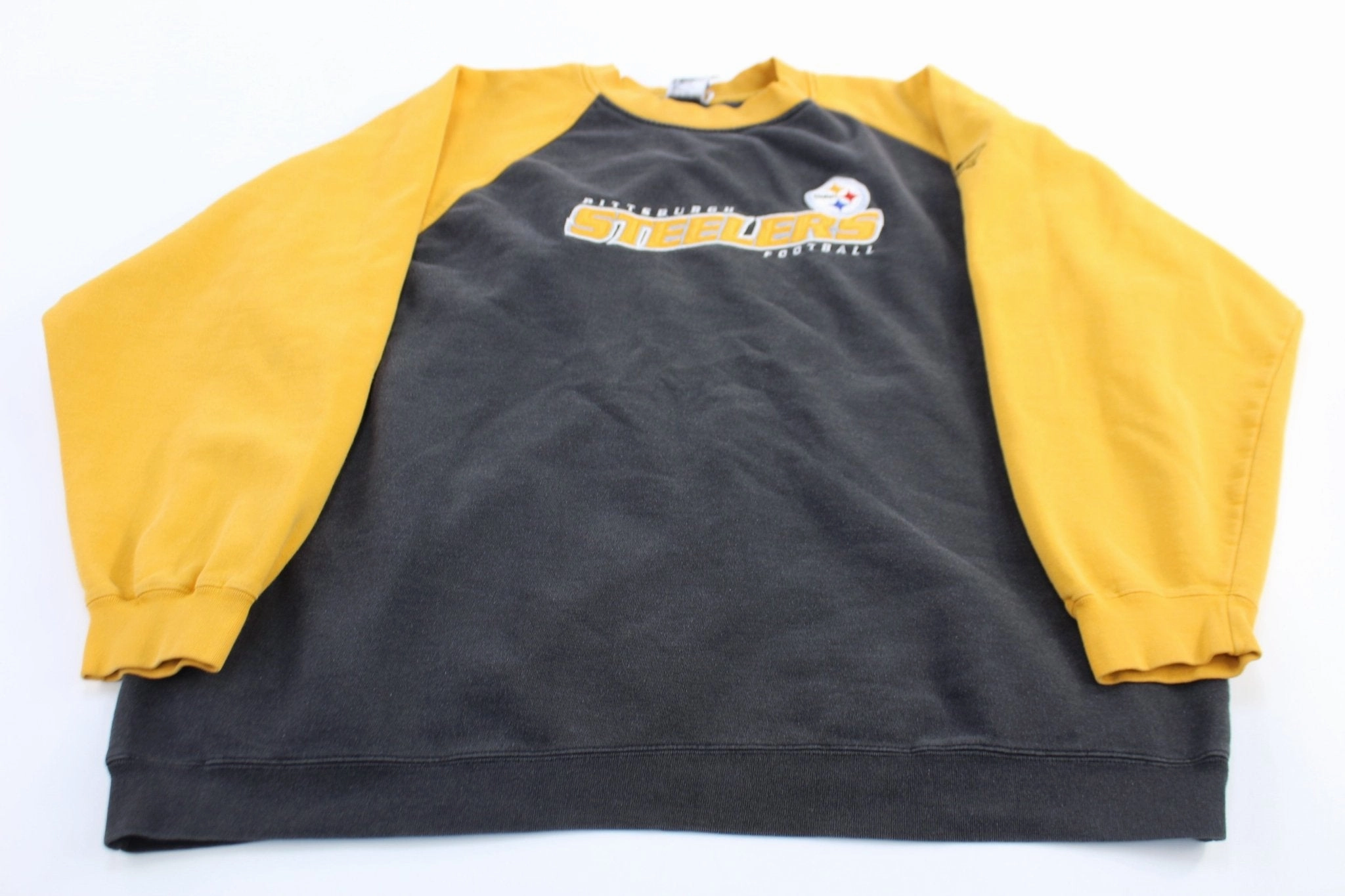 Pittsburgh Steelers Football Embroidered Reebok Two Tone Sweatshirt Lounge Style