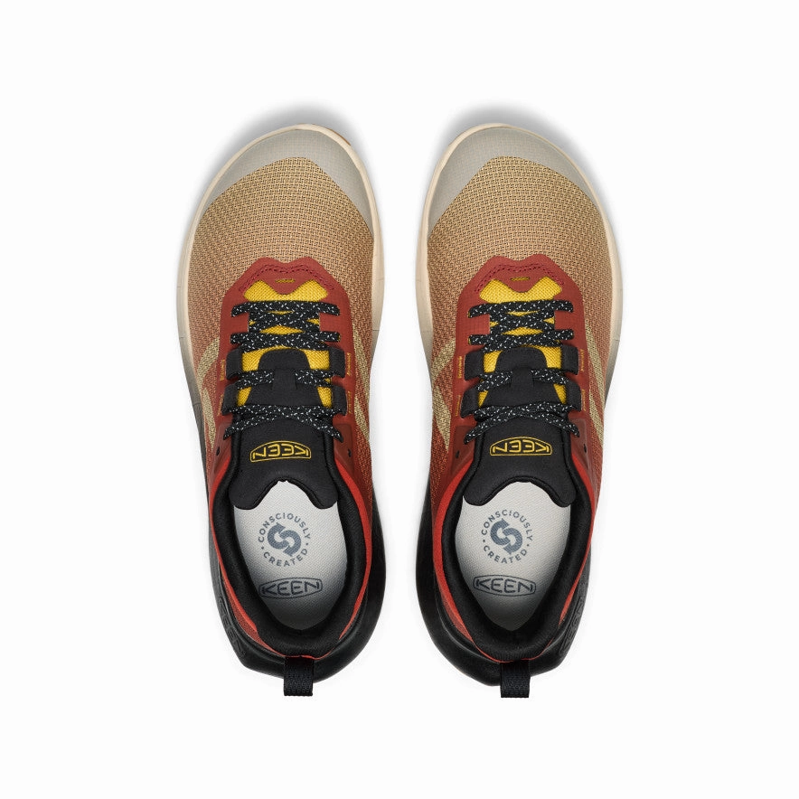 Trail Specific Design Breathable Men's 450 Dirt Hiking Shoe  |  Safari/Red Ochre