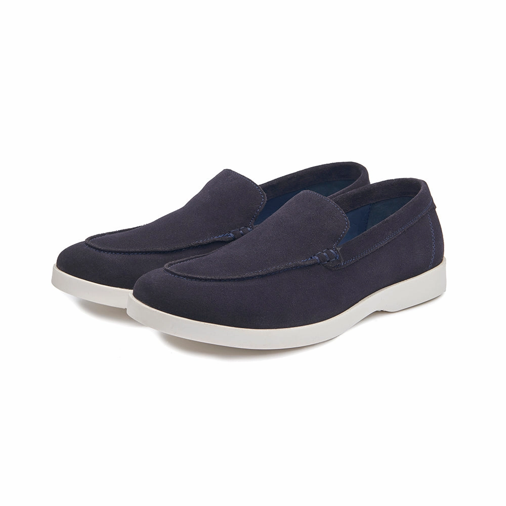 Suede Loafer - Navy Cushioned Insole Breathable Cushioning