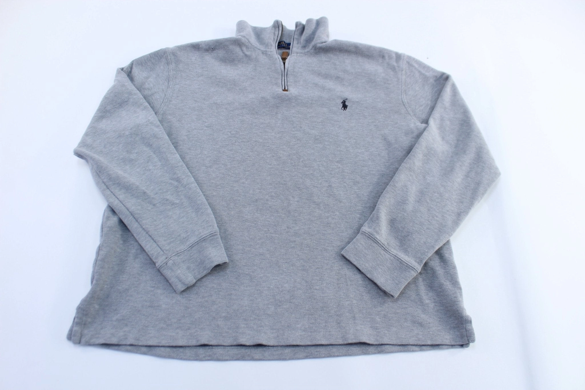 Polo Ralph Lauren Embroidered Logo Grey Pullover Sweater Relaxed Essentials
