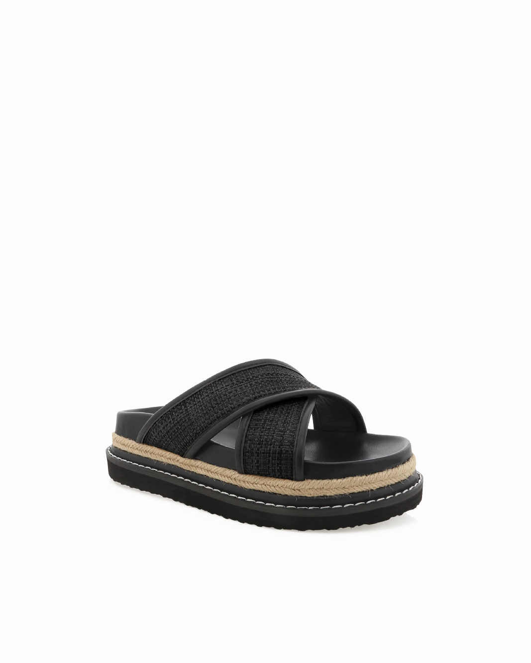 Town Event Comfy Sole AYSHA - BLACK RAFFIA