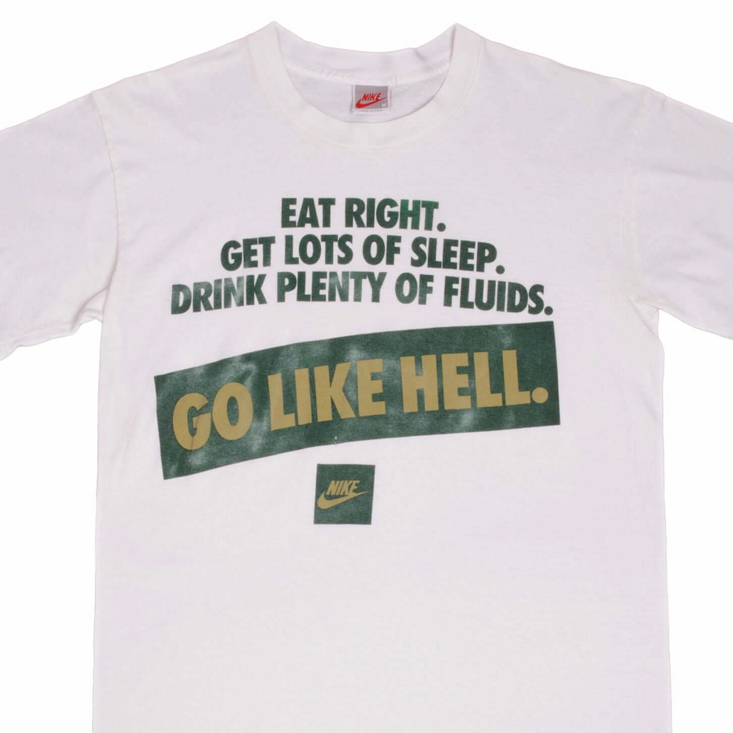 VINTAGE NIKE GO LIKE HELL EARLY 1990S TEE SHIRT SIZE MEDIUM MADE USA NoSideSeams