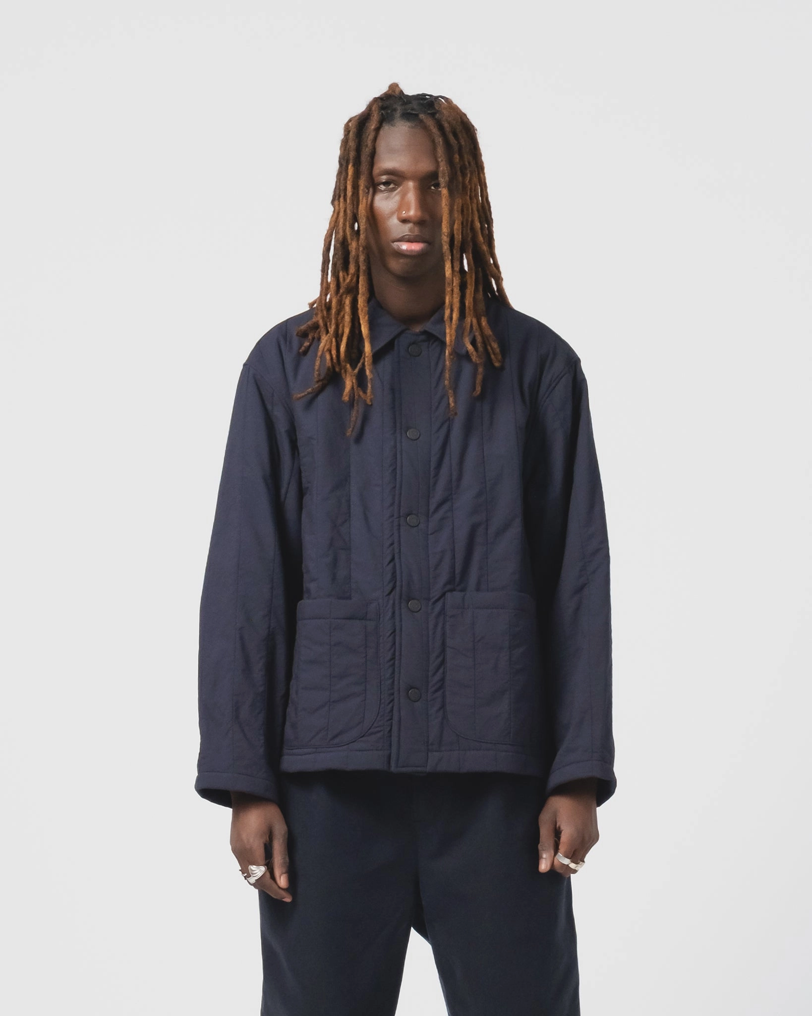 Double Layered Hood traveler Sonora Jacket Quilted Cotton Inkt