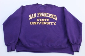 Warm Hoodie Poplin 90's San Francisco State University Purple Sweatshirt
