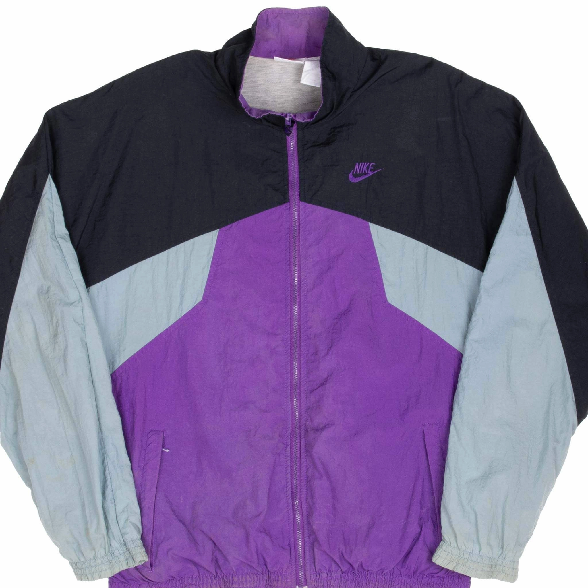 VINTAGE NIKE SWOOSH PURPLE WINDBREAKER JACKET LATE 1980S LARGE Share