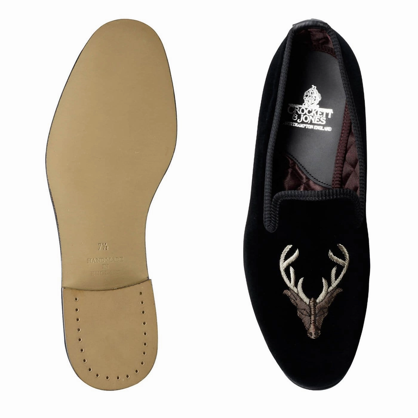 Stags Head Black Velvet Stretch Mesh