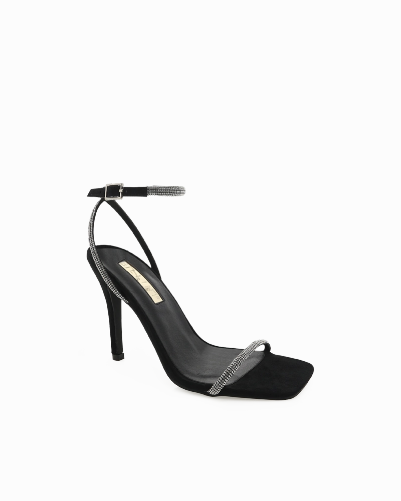 Glamorous Heels Responsive STARLETTE - DIAMANTE-BLACK SUEDE