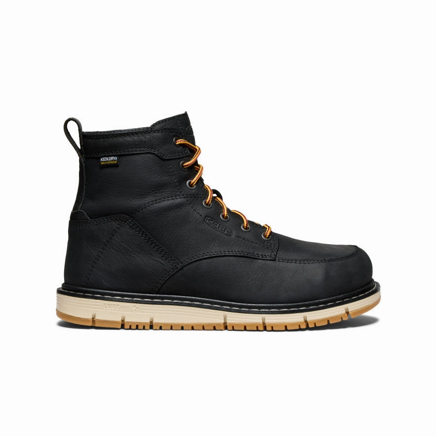 Lace-Up Style Men's San Jose 6" Waterproof Boot (Aluminum Toe)  |  Black/Gum