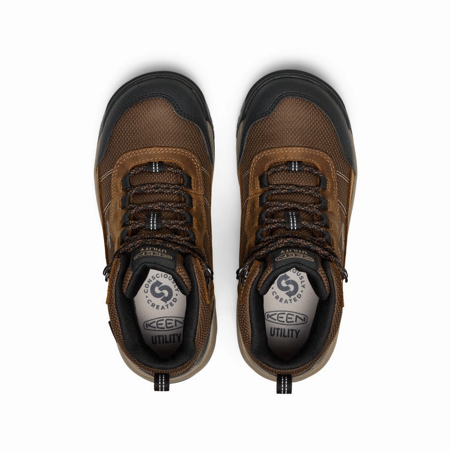 Women's Skokie Waterproof Work Boot (Soft Toe)  |  Bison/Black Anti Slip Shoes Dynamic support