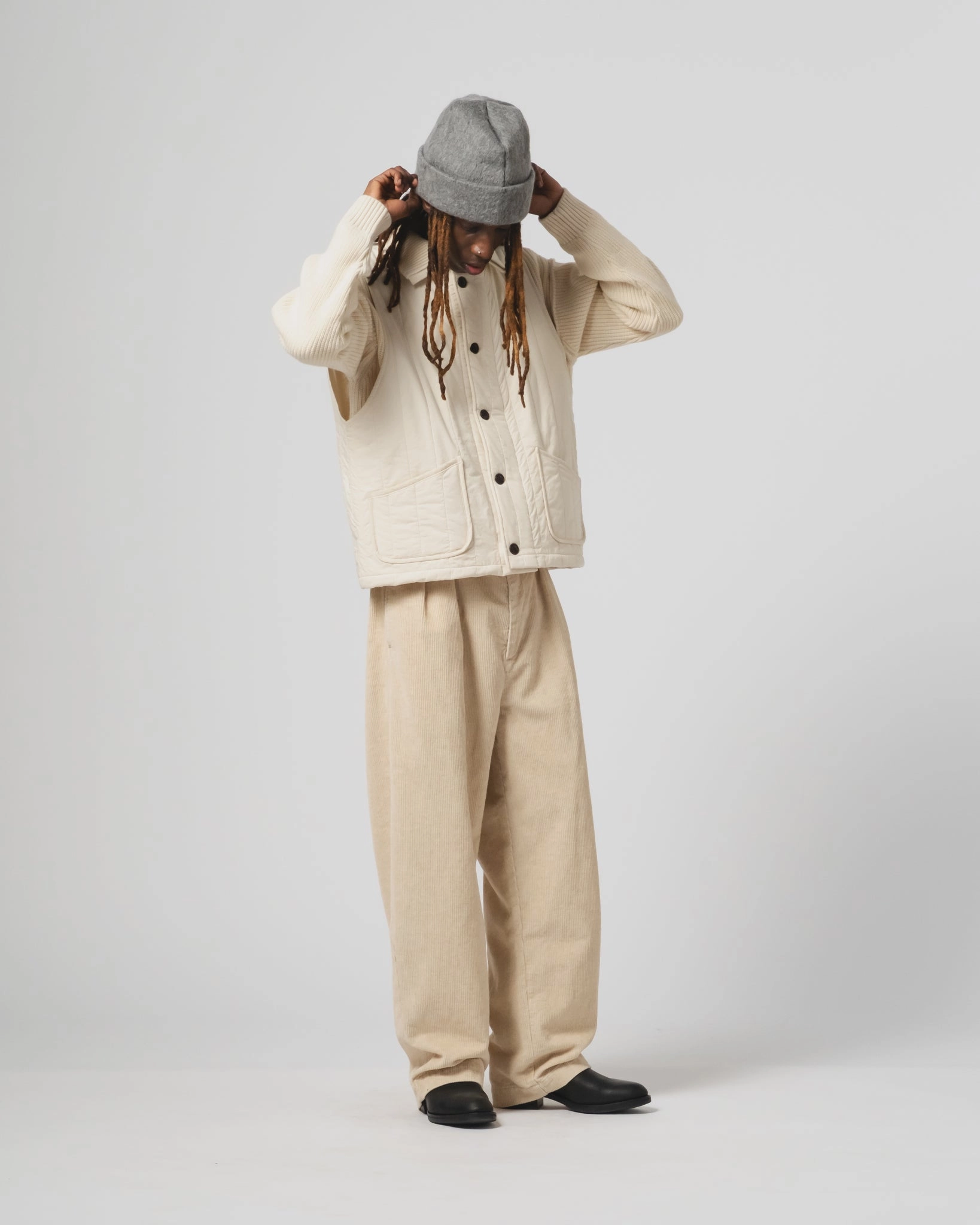 Infatuation Barrage Vest Quilted Cotton Ecru