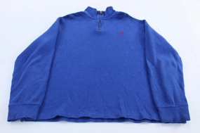Comfy Outfit Polo Ralph Lauren Embroidered Logo Blue Quarter Zip Sweater