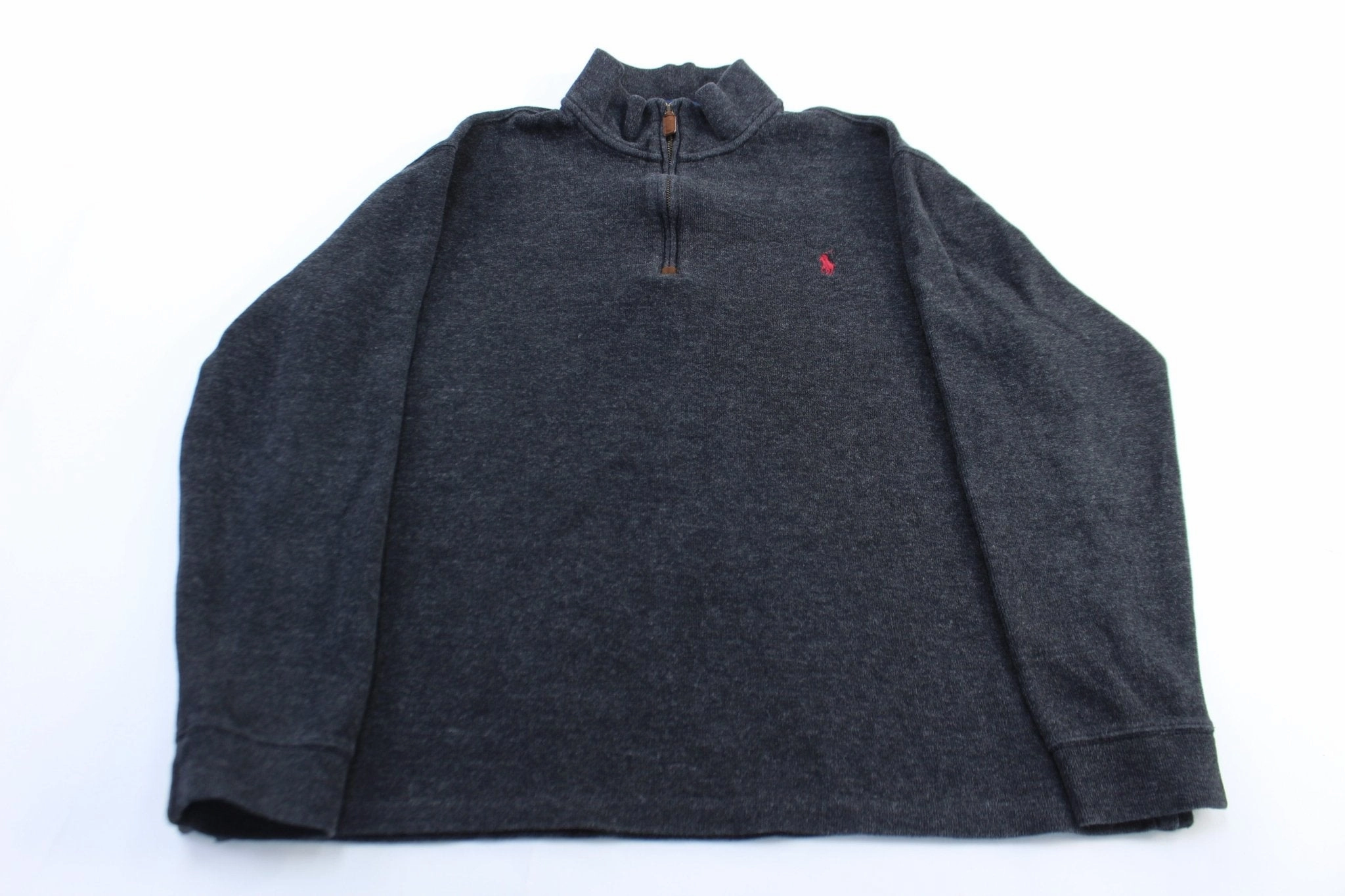 slim fit product retro nostalgia Polo by Ralph Lauren Embroidered Logo Dark Grey Sweater
