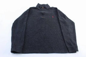 slim fit product retro nostalgia Polo by Ralph Lauren Embroidered Logo Dark Grey Sweater