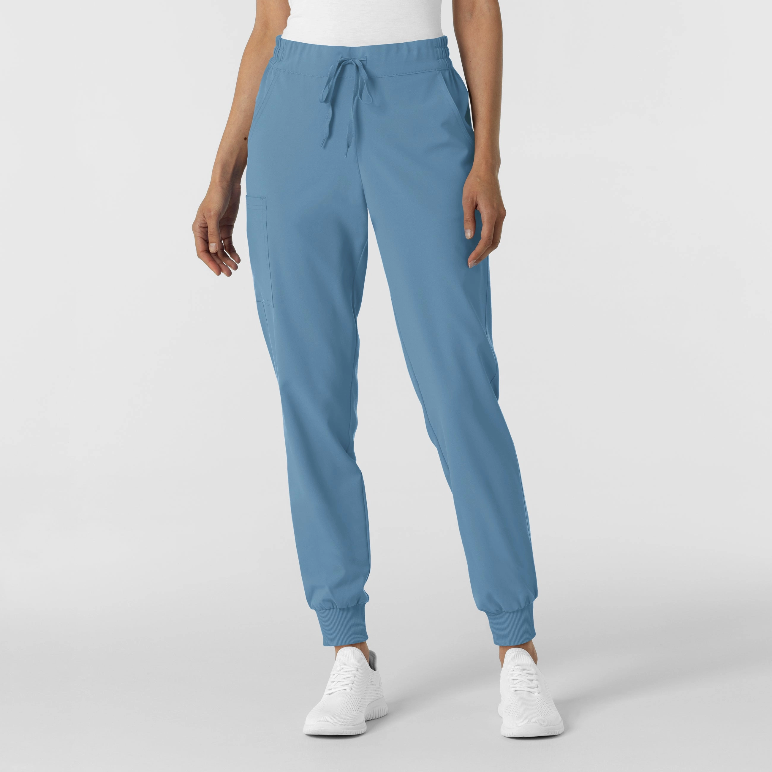 RENEW Women's Jogger Scrub Pant - Pacific Blue Chilly Weather Bold Design