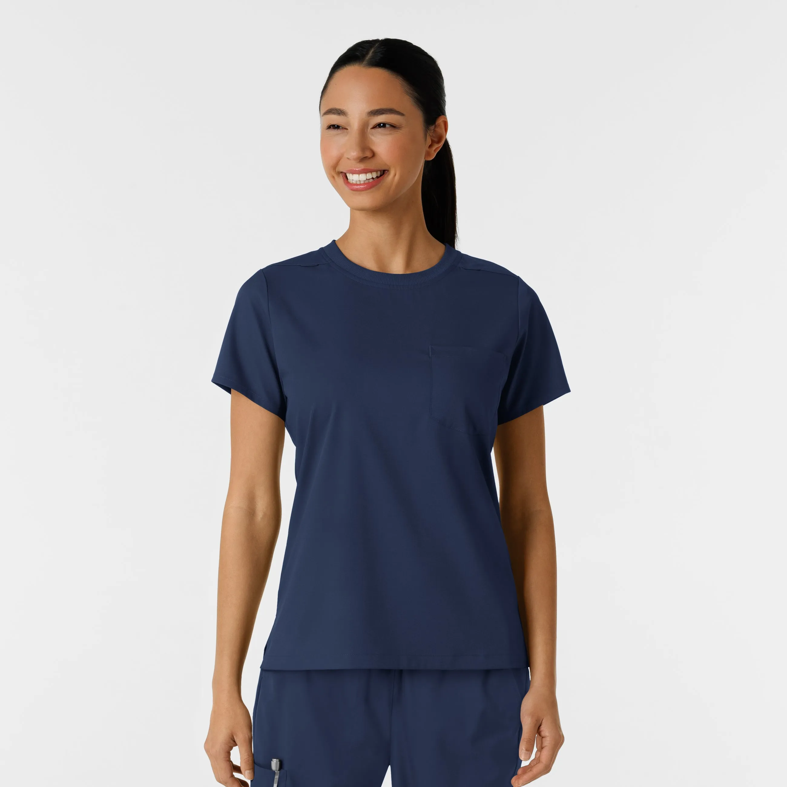 Boundless Women's Classic Scrub Tee - Navy Soft Brushed Finish Multipurpose Design