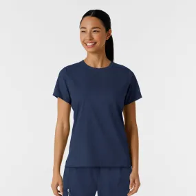 Boundless Women's Classic Scrub Tee - Navy All Season Wear Fabric Resilient Fabric Blend