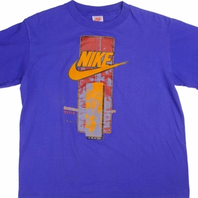 VINTAGE NIKE BIG SWOOSH TEE SHIRT 1987-1994 SIZE LARGE MADE IN USA sports activity