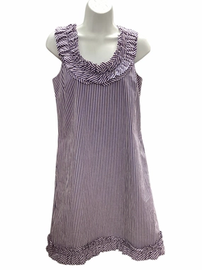 Sara Campbell Women's Dress Navy 8 Embroidered-Detail Ankle-length