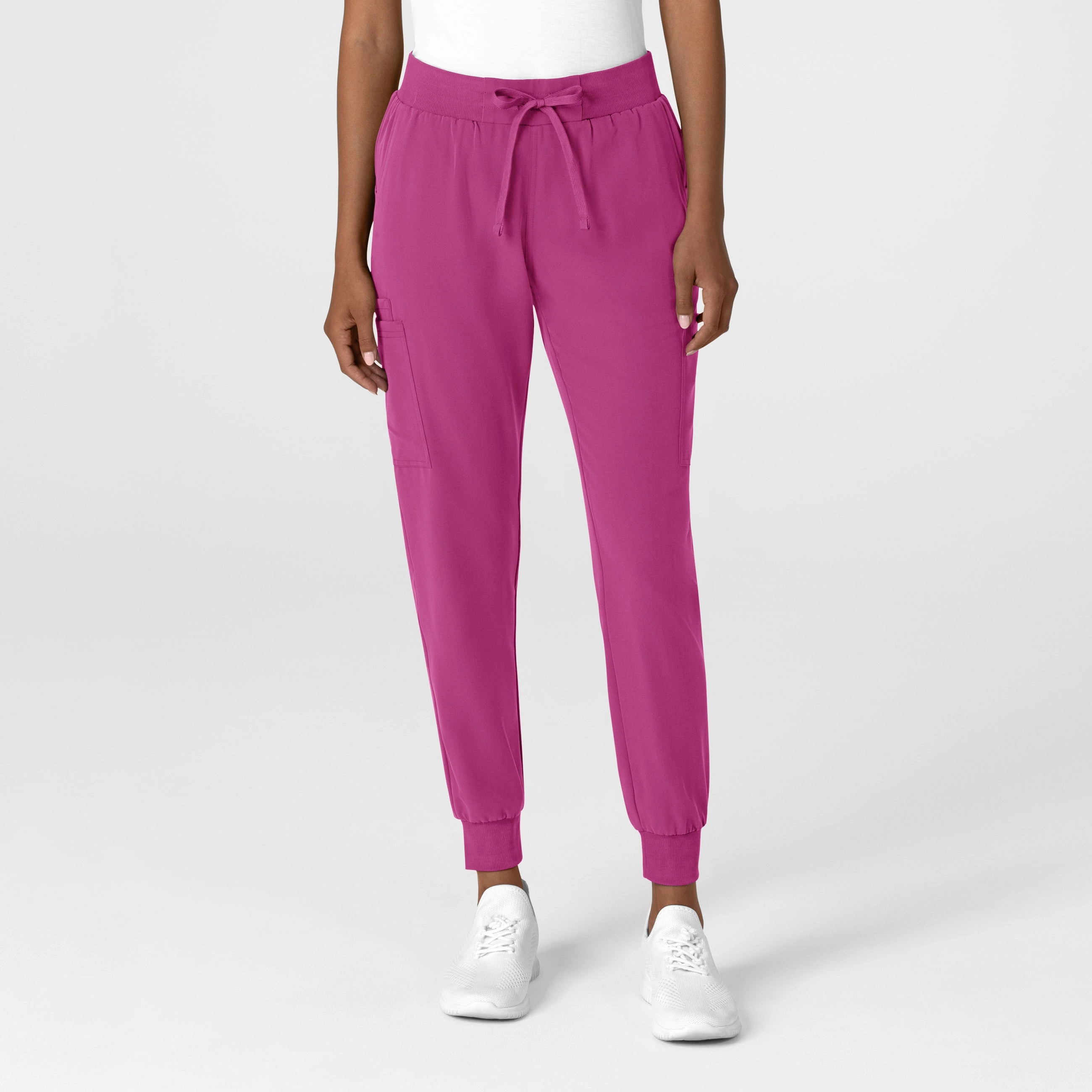 Nova Women's Jogger Utility Scrub Pant - Raspberry Compression Support Lining Low Profile Design