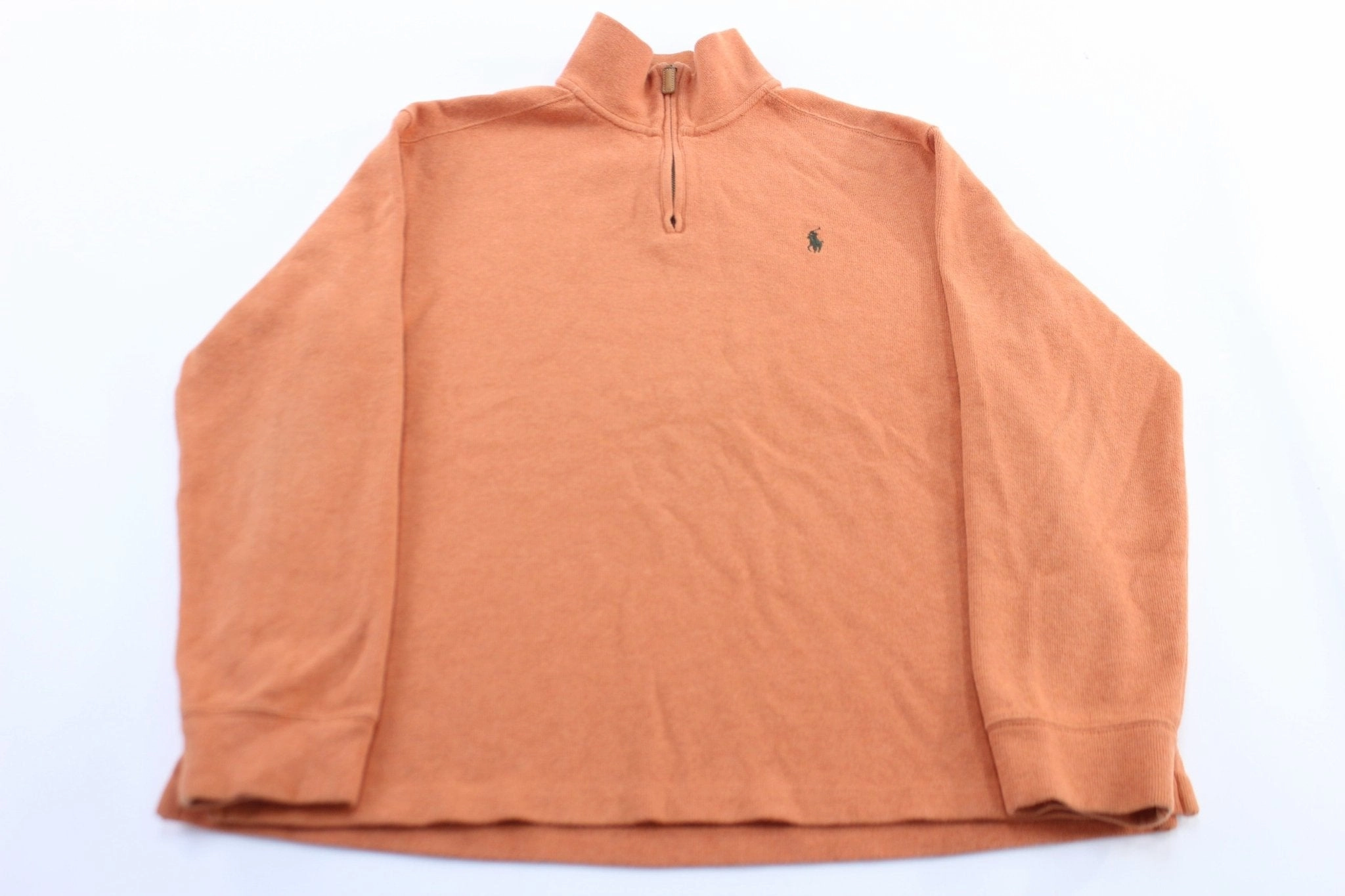 Polo by Ralph Lauren Embroidered Logo Orange Pullover Sweater Bright Hue