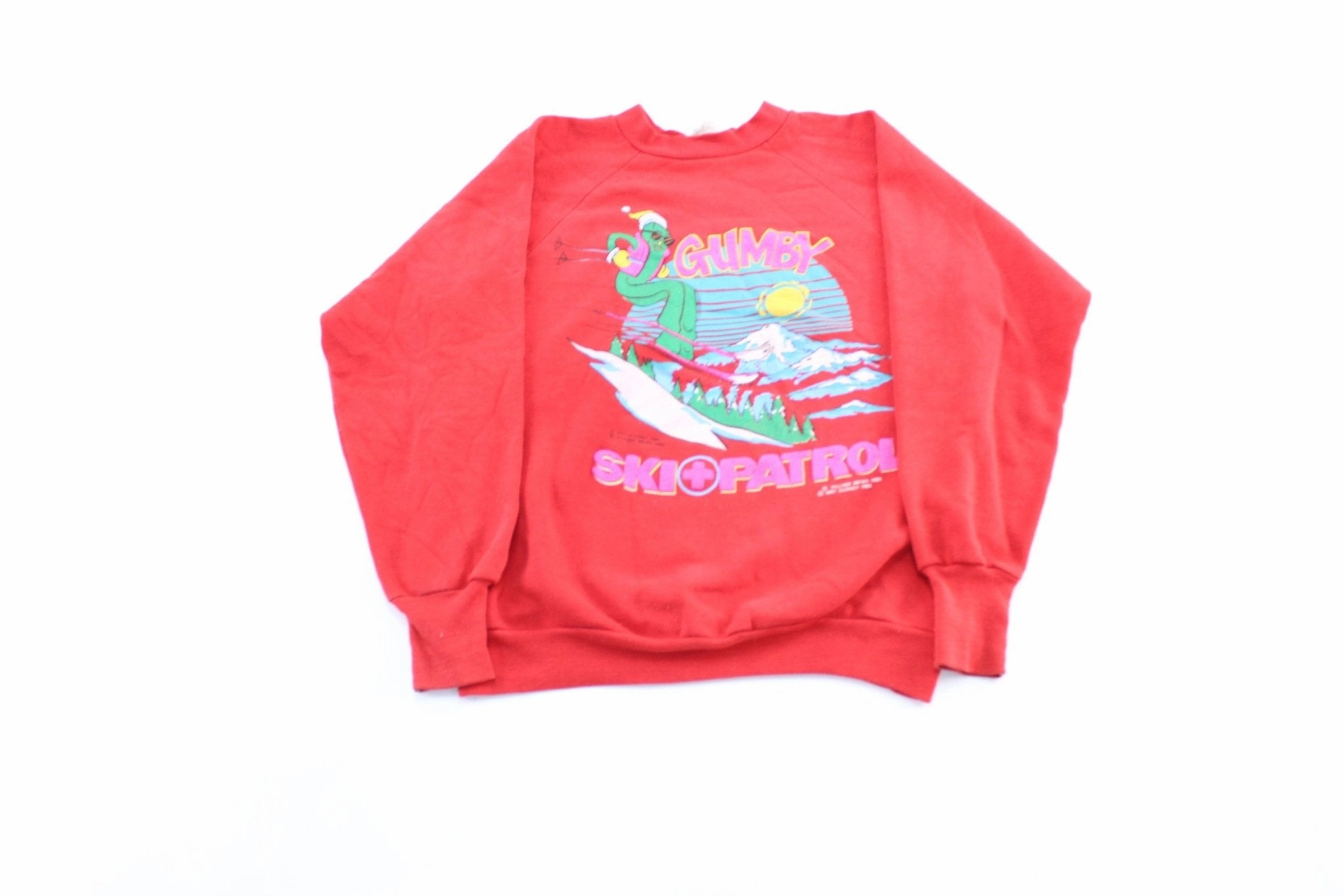 1985 Gumby Ski Patrol Graphic Sweatshirt Classic Sporty product date night charm factor