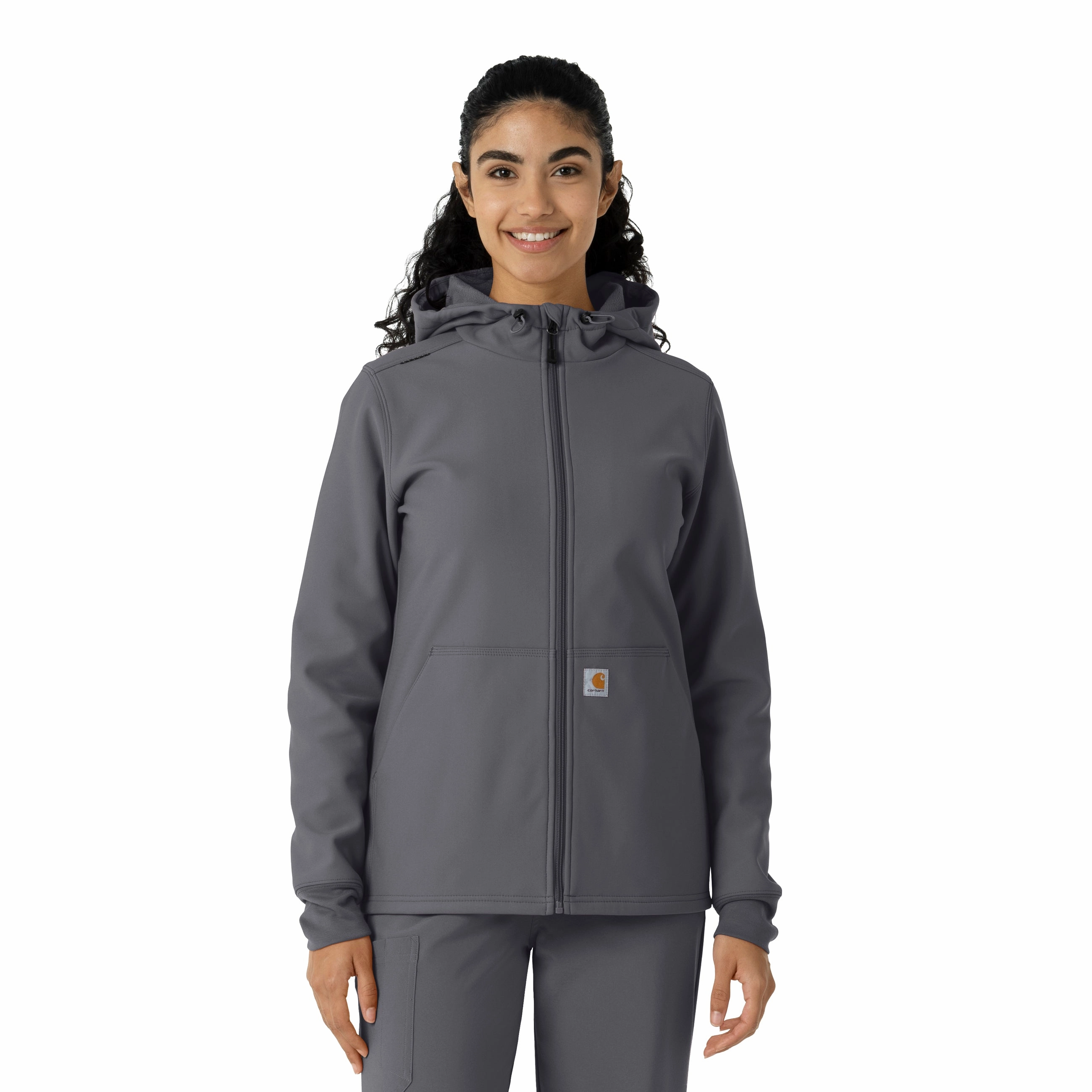 Carhartt Women's Bonded Fleece Hoodie - Pewter Lip-gloss Hear
