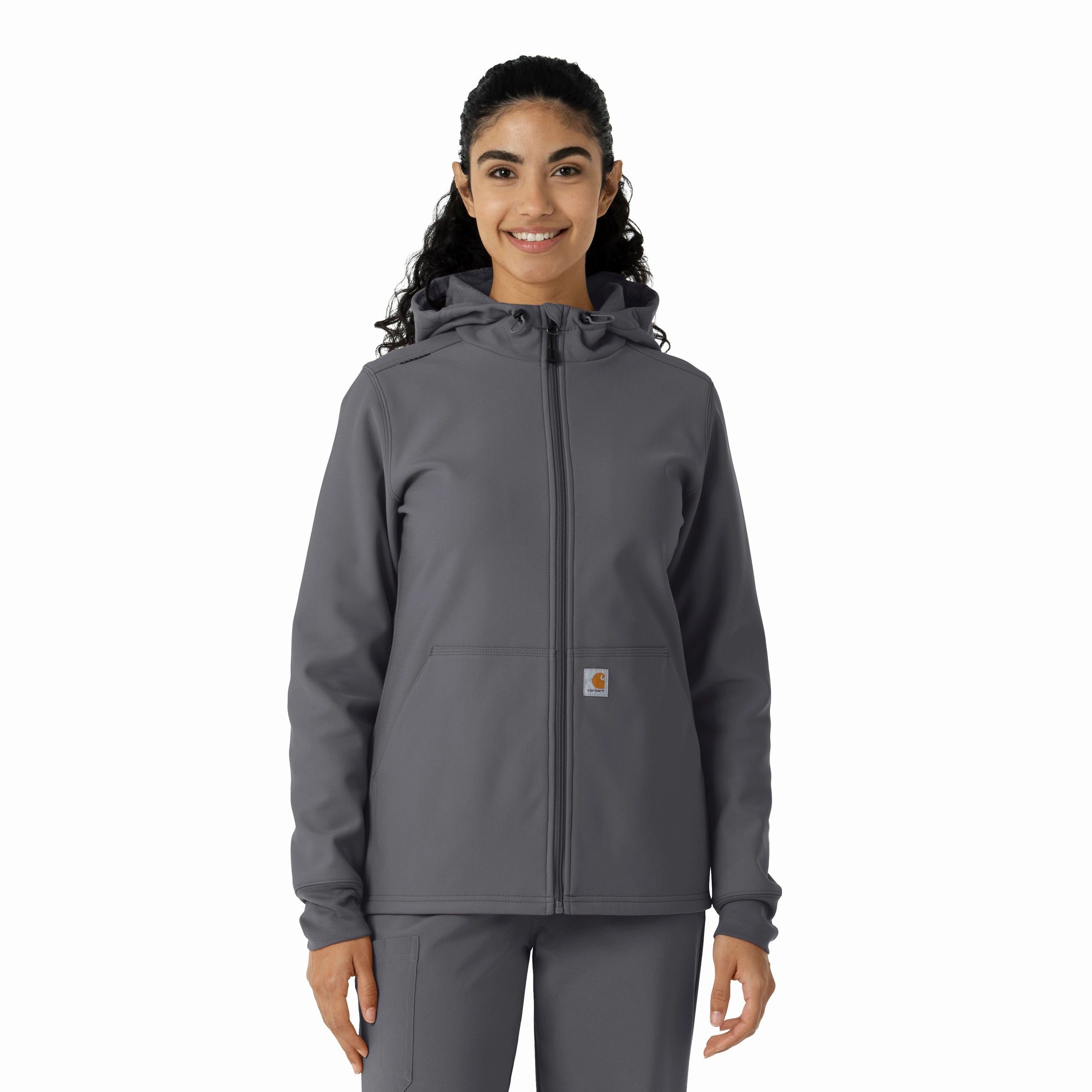 Carhartt Women's Bonded Fleece Hoodie - Pewter CompressionFit Help